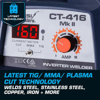 ROSSI CT-416 Welder Inverter TIG MMA ARC Plasma Cutter Welding Machine Portable Kings Warehouse 