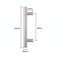 Round 300mm Push Pull Stainless Steel Door Handle Entrance Entry Shower Glass Kings Warehouse 