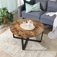 Round Coffee Table Rustic Brown and Black living room Kings Warehouse 