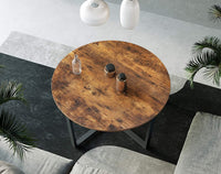 Round Coffee Table Rustic Brown and Black living room Kings Warehouse 