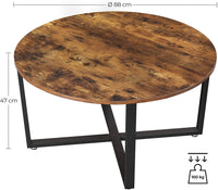 Round Coffee Table Rustic Brown and Black living room Kings Warehouse 