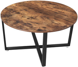 Round Coffee Table Rustic Brown and Black living room Kings Warehouse