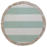 Round Placemat-Coastal Fringe-Deck Stripe Mint-40cm Kings Warehouse 