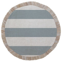 Round Placemat-Coastal Fringe-Deck Stripe-Smoke-40cm Kings Warehouse 
