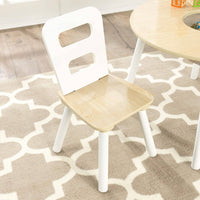 Round Table and 2 Chair Set for children (White Natural) Kings Warehouse 