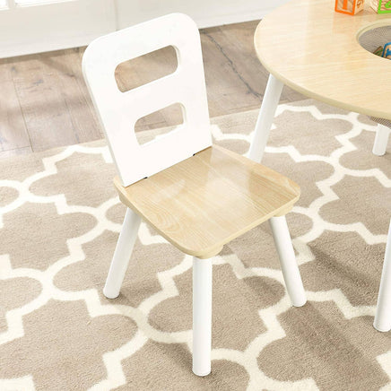 Round Table and 2 Chair Set for children (White Natural) Kings Warehouse 