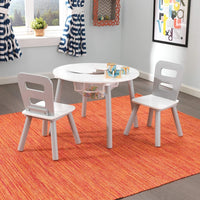 Round Table and 2 Chair Set for kids (Gray) Kings Warehouse 