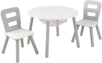 Round Table and 2 Chair Set for kids (Gray) Kings Warehouse 