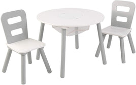 Round Table and 2 Chair Set for kids (Gray) Kings Warehouse 