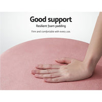 Round Velvet Foot Stool Ottoman Foot Rest Pouffe Padded Seat Pouf Pink Furniture > Living Room Kings Warehouse 