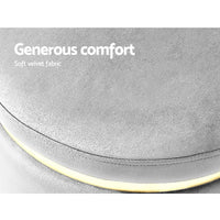 Round Velvet Ottoman Foot Stool Foot Rest Pouffe Pouf Padded Seat Grey Furniture > Living Room Kings Warehouse 