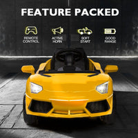 ROVO KIDS Ride-On Car LAMBORGHINI Inspired - Electric Battery Remote Yellow Kings Warehouse 
