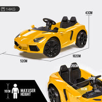 ROVO KIDS Ride-On Car LAMBORGHINI Inspired - Electric Battery Remote Yellow Kings Warehouse 