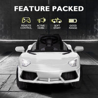 ROVO KIDS Ride-On Car LAMBORGHINI Inspired Electric Toy Battery Remote White Kings Warehouse 