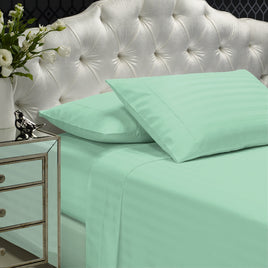 Royal Comfort 1200 Thread count Damask Stripe Cotton Blend sheet sets King Mist Bedding Kings Warehouse 