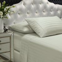 Royal Comfort 1200TC Sheet Set Damask Cotton Blend Ultra Soft Sateen Bedding - King - Silver Bedding Kings Warehouse 