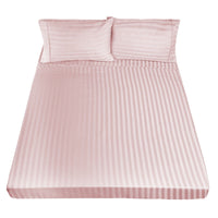 Royal Comfort 1200TC Sheet Set Damask Cotton Blend Ultra Soft Sateen Bedding - Queen - Blush