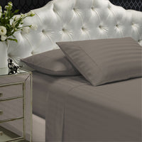 Royal Comfort 1200TC Sheet Set Damask Cotton Blend Ultra Soft Sateen Bedding - Queen - Pewter