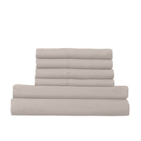 Royal Comfort 1500 Thread Count 6 Piece Cotton Rich Bedroom Collection Set - King - Stone