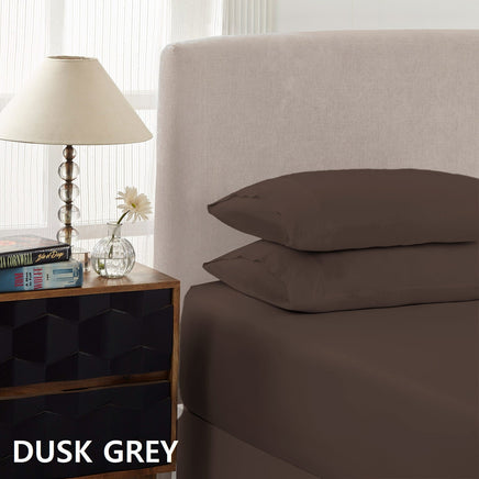 Royal Comfort 1500 Thread Count Cotton Rich Sheet Set 3 Piece Ultra Soft Bedding - Double - Dusk Grey Bedding Kings Warehouse 