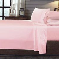 Royal Comfort 250TC Organic 100% Cotton Sheet Set 4 Piece Luxury Hotel Style - Double - Blush Bedding Kings Warehouse 