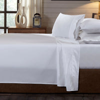 Royal Comfort 250TC Organic 100% Cotton Sheet Set 4 Piece Luxury Hotel Style - Double - White Bedding Kings Warehouse 