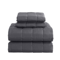 Royal Comfort Coverlet Set Bedspread Soft Touch Easy Care Breathable 3 Piece Set - King - Charcoal Kings Warehouse 