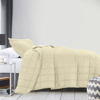 Royal Comfort Coverlet Set Bedspread Soft Touch Easy Care Breathable 3 Piece Set - Queen - Beige Kings Warehouse 