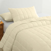 Royal Comfort Coverlet Set Bedspread Soft Touch Easy Care Breathable 3 Piece Set - Queen - Beige Kings Warehouse 