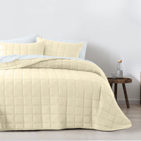 Royal Comfort Coverlet Set Bedspread Soft Touch Easy Care Breathable 3 Piece Set - Queen - Beige Kings Warehouse 