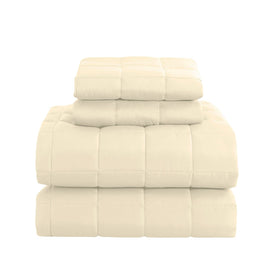 Royal Comfort Coverlet Set Bedspread Soft Touch Easy Care Breathable 3 Piece Set - Queen - Beige Kings Warehouse 