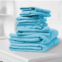 Royal Comfort Eden Egyptian Cotton 600GSM 8 Piece Luxury Bath Towels Set - Aqua Dropshipzone Birthday Sale Kings Warehouse 