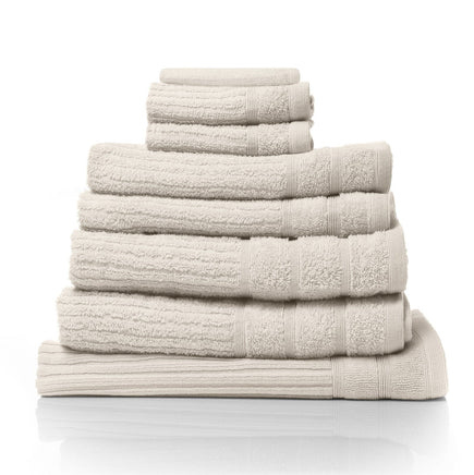 Royal Comfort Eden Egyptian Cotton 600GSM 8 Piece Luxury Bath Towels Set - Beige Kings Warehouse 