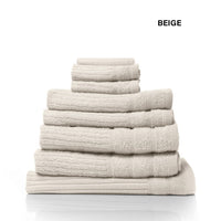 Royal Comfort Eden Egyptian Cotton 600GSM 8 Piece Luxury Bath Towels Set - Beige Kings Warehouse 