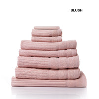 Royal Comfort Eden Egyptian Cotton 600GSM 8 Piece Luxury Bath Towels Set - Blush Kings Warehouse 