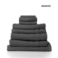 Royal Comfort Eden Egyptian Cotton 600GSM 8 Piece Luxury Bath Towels Set - Granite Dropshipzone Birthday Sale Kings Warehouse 