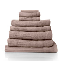 Royal Comfort Eden Egyptian Cotton 600GSM 8 Piece Luxury Bath Towels Set - Rose Kings Warehouse 