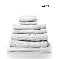 Royal Comfort Eden Egyptian Cotton 600GSM 8 Piece Luxury Bath Towels Set - White Kings Warehouse 