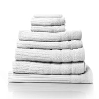 Royal Comfort Eden Egyptian Cotton 600GSM 8 Piece Luxury Bath Towels Set - White Kings Warehouse 
