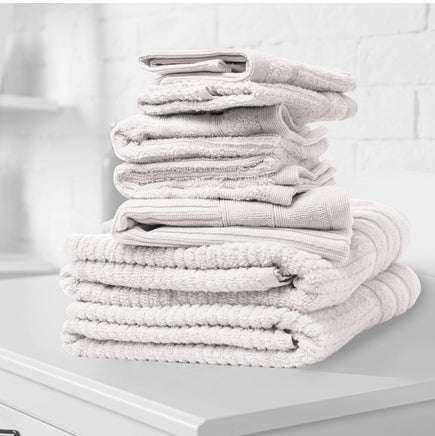 Royal Comfort Eden Egyptian Cotton 600GSM 8 Piece Luxury Bath Towels Set - White Kings Warehouse 