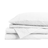 Royal Comfort Flax Linen Blend Sheet Set Bedding Luxury Breathable Ultra Soft - King - White Bedding Kings Warehouse 