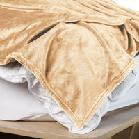 Royal Comfort Plush Blanket Throw Warm Soft Super Soft Large 220cm x 240cm - Camel Kings Warehouse 