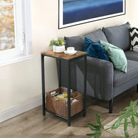 Rustic Brown Side Table with Mesh Shelf living room Kings Warehouse 