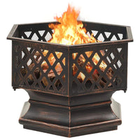 Rustic Fire Pit with Poker 62x54x56 cm XXL Steel Kings Warehouse 
