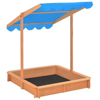 Sandbox with Adjustable Roof Fir Wood Blue UV50 Kings Warehouse 