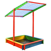 Sandbox with Adjustable Roof Fir Wood Multicolour UV50 Kings Warehouse 