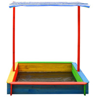 Sandbox with Adjustable Roof Fir Wood Multicolour UV50 Kings Warehouse 