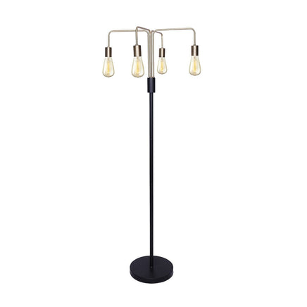 Sarantino Modern Exposed Bulb 4-Arm Industrial Light Floor Lamp Kings Warehouse 