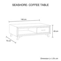 Seashore Coffee Table 2 Drawers Living Room Kings Warehouse 