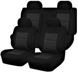 Seat Covers for FORD FALCON FG SERIES 05/2008 - 2016 4 DOOR SEDAN FR BLACK PREMIUM Kings Warehouse